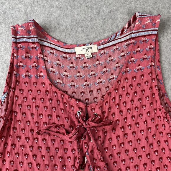 UMGEE Bohemian‎ Boho Floral Dress Size Small Cotton Poly Blend Sleeveless Flirty - Picture 3 of 6